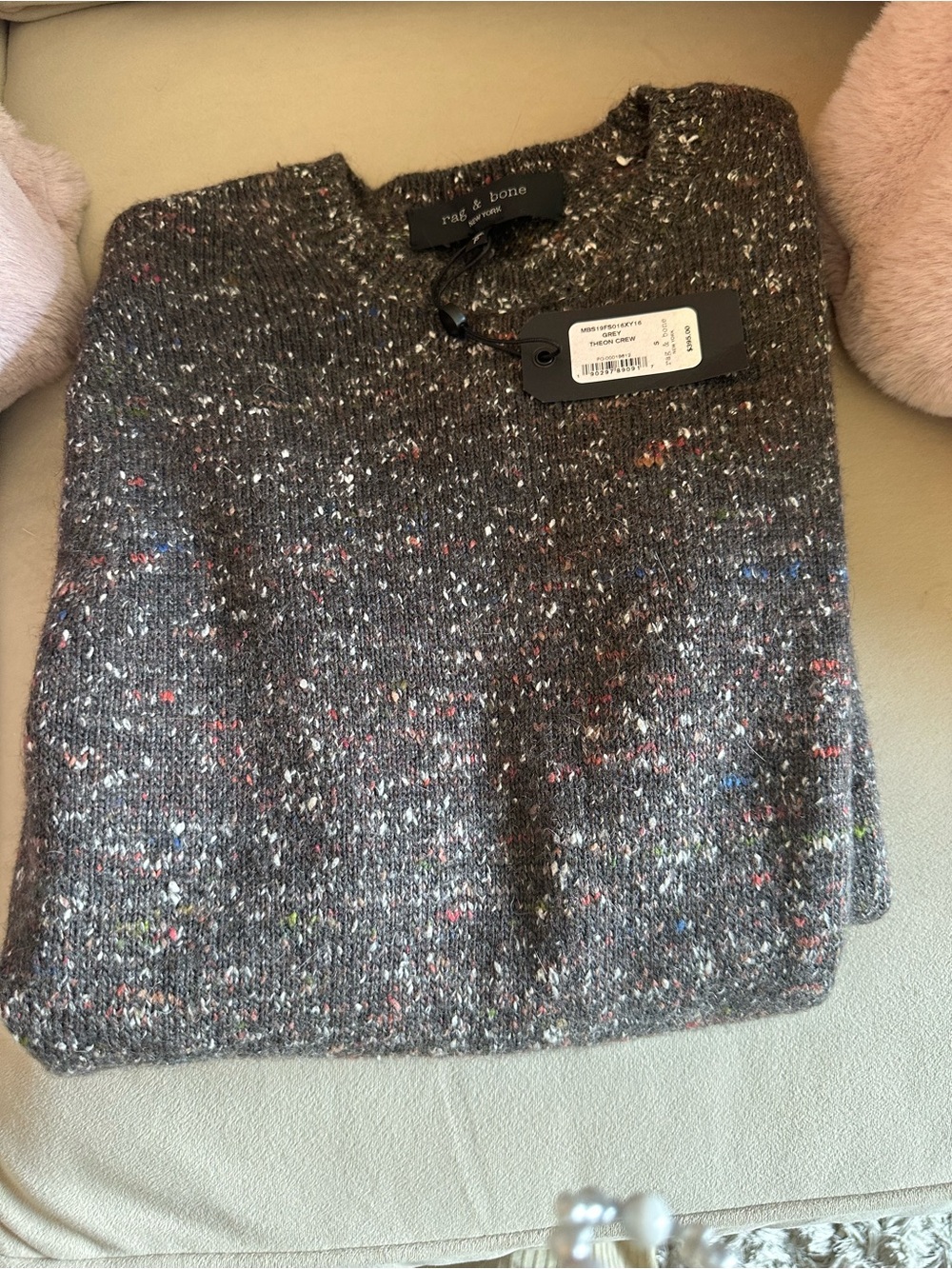 rag & bone Charcoal Speckled Crewneck Sweater